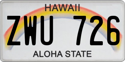HI license plate ZWU726