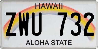 HI license plate ZWU732