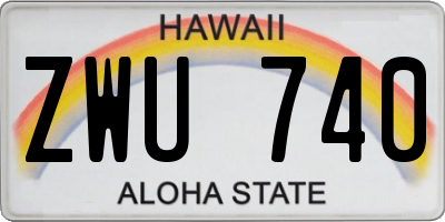 HI license plate ZWU740