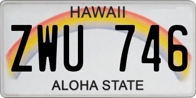 HI license plate ZWU746