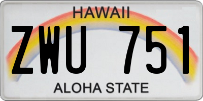 HI license plate ZWU751