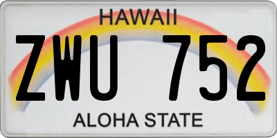 HI license plate ZWU752
