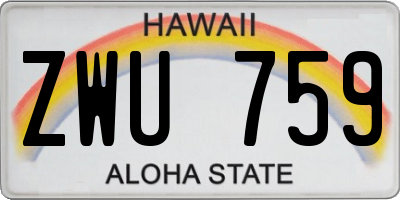 HI license plate ZWU759