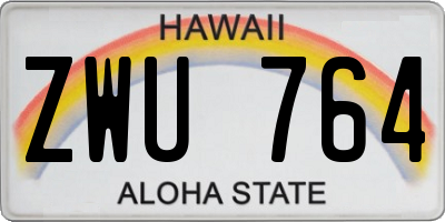 HI license plate ZWU764