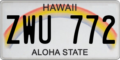 HI license plate ZWU772