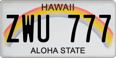HI license plate ZWU777