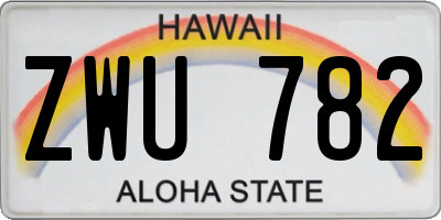 HI license plate ZWU782