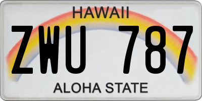 HI license plate ZWU787