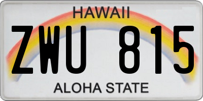 HI license plate ZWU815