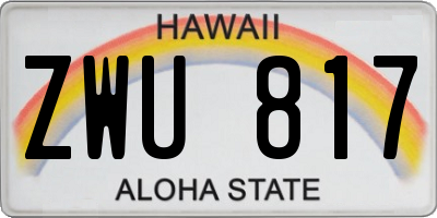 HI license plate ZWU817