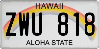 HI license plate ZWU818