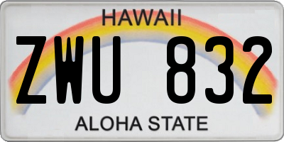 HI license plate ZWU832