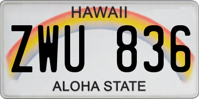 HI license plate ZWU836