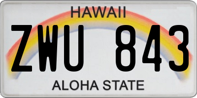 HI license plate ZWU843