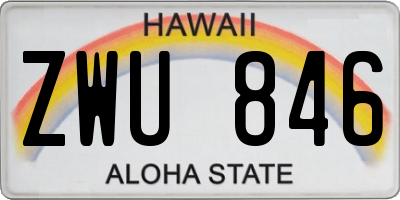 HI license plate ZWU846