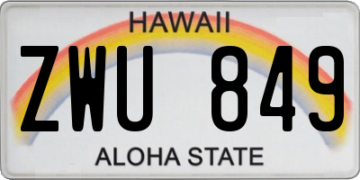 HI license plate ZWU849