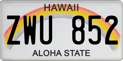 HI license plate ZWU852