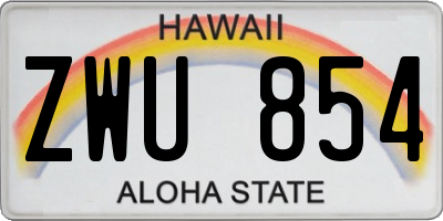 HI license plate ZWU854