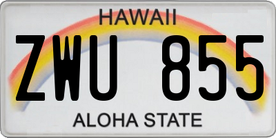 HI license plate ZWU855