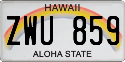 HI license plate ZWU859