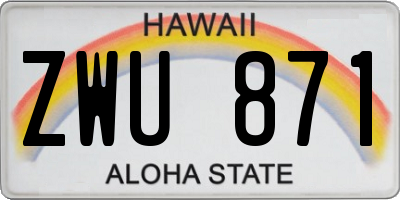 HI license plate ZWU871