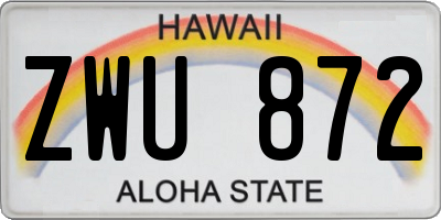 HI license plate ZWU872