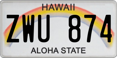 HI license plate ZWU874