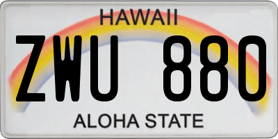 HI license plate ZWU880