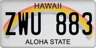 HI license plate ZWU883