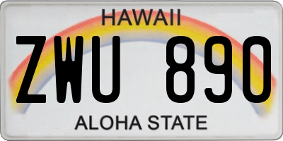 HI license plate ZWU890