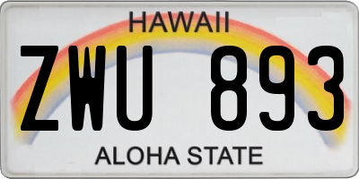HI license plate ZWU893