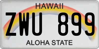 HI license plate ZWU899