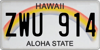 HI license plate ZWU914