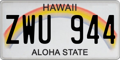 HI license plate ZWU944
