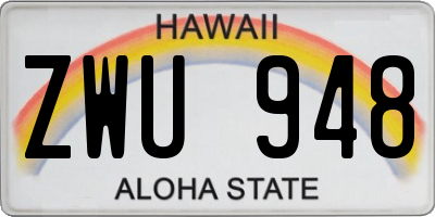 HI license plate ZWU948