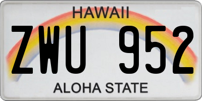 HI license plate ZWU952