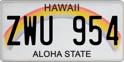 HI license plate ZWU954
