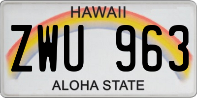 HI license plate ZWU963