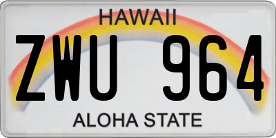 HI license plate ZWU964