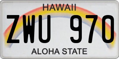 HI license plate ZWU970