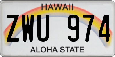 HI license plate ZWU974
