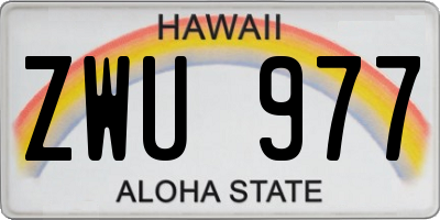 HI license plate ZWU977