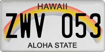 HI license plate ZWV053
