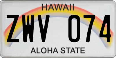 HI license plate ZWV074