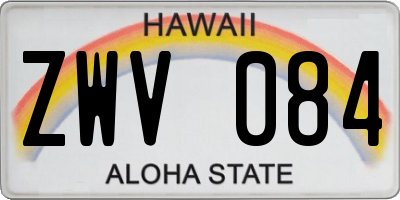 HI license plate ZWV084