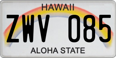 HI license plate ZWV085