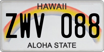 HI license plate ZWV088