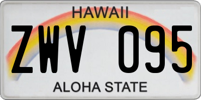 HI license plate ZWV095