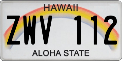 HI license plate ZWV112