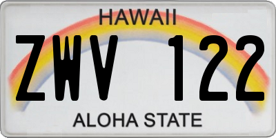HI license plate ZWV122